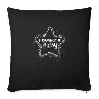 Funny gift green - Throw Pillow Cover 17.5” x 17.5” - black - Front