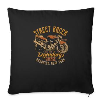 Street Racing Racer Brooklyn Ny - Throw Pillow Cover 17.5” x 17.5” - black - Front