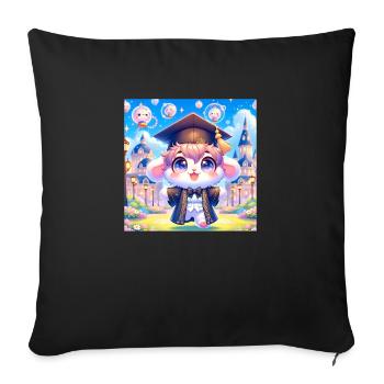 Graduation Day Graduate Premium - Throw Pillow Cover 17.5” x 17.5” - black - Front