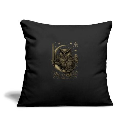 Moon Warrior Owl – Celestial Strength Tee - Throw Pillow Cover 17.5” x 17.5”