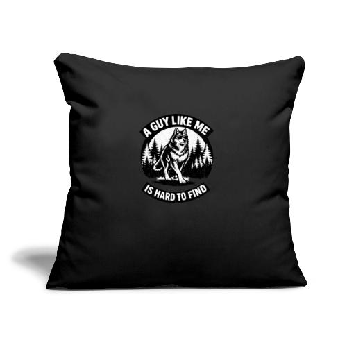 Funny Wolf Shirt – Hard to Find Retro Tee - Throw Pillow Cover 17.5” x 17.5”