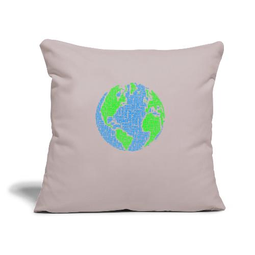 Global PEACE Sphere - Throw Pillow Cover 17.5” x 17.5”