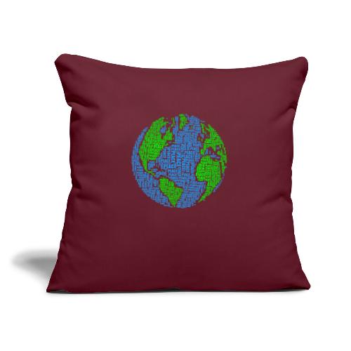 Global PEACE Sphere - Throw Pillow Cover 17.5” x 17.5”