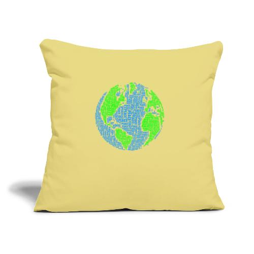 Global PEACE Sphere - Throw Pillow Cover 17.5” x 17.5”