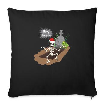 Merry Christmas From Grave - Xmas - Throw Pillow Cover 17.5” x 17.5” - black - Front