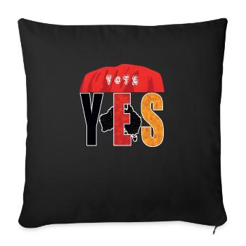 Yes to the Voice to Parliament - Throw Pillow Cover 17.5” x 17.5” - black - Front