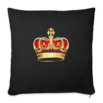 Monarch royal crown jewel gold vip illustration - Throw Pillow Cover 17.5” x 17.5” - black - Front