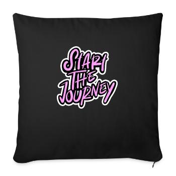 Start The Journey Typography - Throw Pillow Cover 17.5” x 17.5” - black - Front