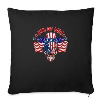 4th Of July - Throw Pillow Cover 17.5” x 17.5” - black - Front