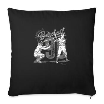 Rather be Playing Baseball - Throw Pillow Cover 17.5” x 17.5” - black - Front