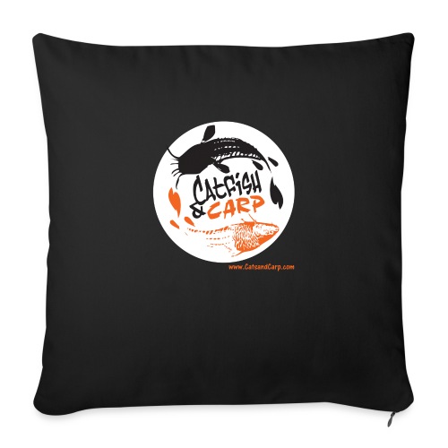 Catfish and Carp Circle Logo - Throw Pillow Cover 17.5” x 17.5”