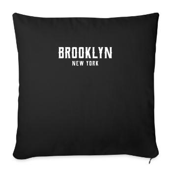 Brooklyn NY Represent - Throw Pillow Cover 17.5” x 17.5” - black - Front