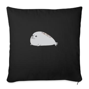 FAT SEAL - Throw Pillow Cover 17.5” x 17.5” - black - Front