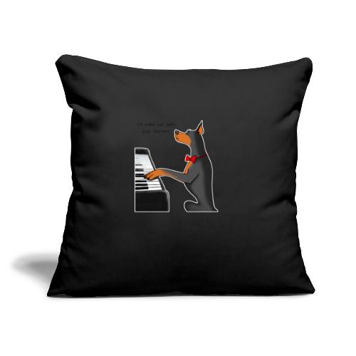 On video call with your teacher - Throw Pillow Cover 17.5” x 17.5”