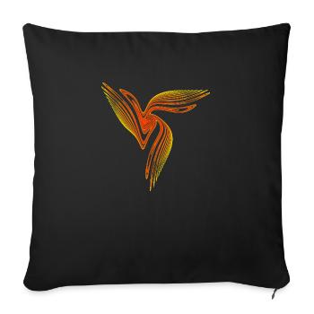 Bird of Paradise Cockatoo Icarus Chaos 3206aut - Throw Pillow Cover 17.5” x 17.5” - black - Front