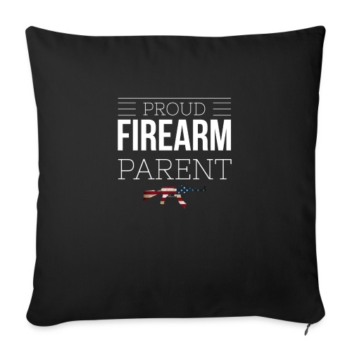 Proud Firearm Parent, White Logo - Throw Pillow Cover 17.5” x 17.5”