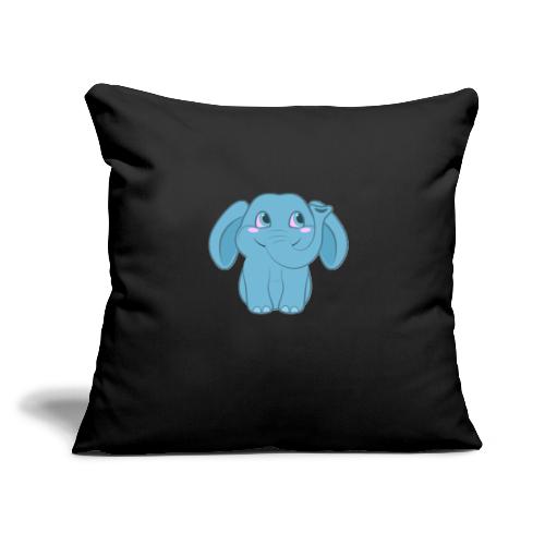 Baby Elephant Happy and Smiling - Throw Pillow Cover 17.5” x 17.5”