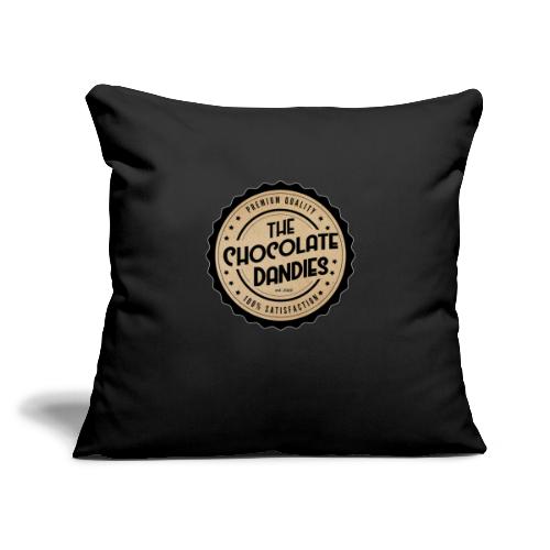 Chocolate Dandies Logo Large White Outline - Throw Pillow Cover 17.5” x 17.5”