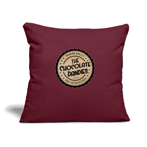 Chocolate Dandies Logo Large White Outline - Throw Pillow Cover 17.5” x 17.5”