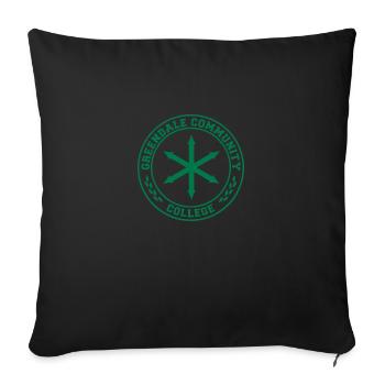 Greendale Community College - Throw Pillow Cover 17.5” x 17.5” - black - Front