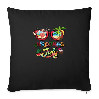 Christmas In July - Throw Pillow Cover 17.5” x 17.5” - black - Front