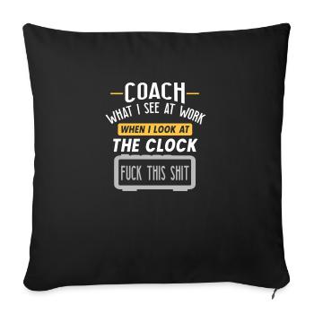 Coach - Throw Pillow Cover 17.5” x 17.5” - black - Front