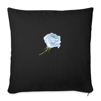 White Rose watercolour - Throw Pillow Cover 17.5” x 17.5” - black - Front