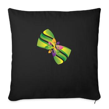 Bow - Throw Pillow Cover 17.5” x 17.5” - black - Front