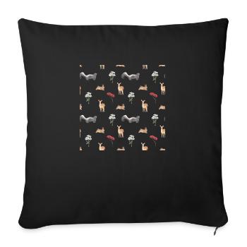 ART OF ZOO - Throw Pillow Cover 17.5” x 17.5” - black - Front
