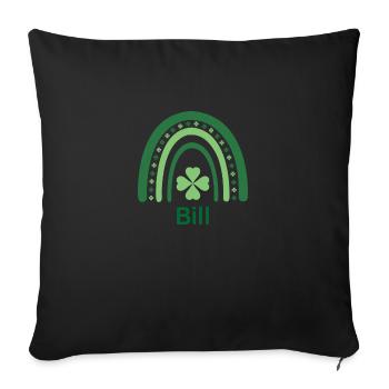 Bill Clover Charm Boho Rainbow - Throw Pillow Cover 17.5” x 17.5” - black - Front