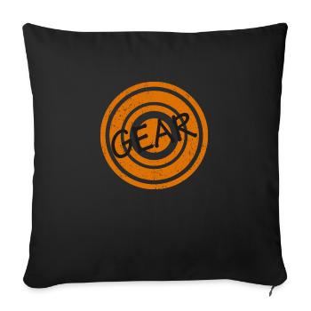 Gear Black Word - Throw Pillow Cover 17.5” x 17.5” - black - Front