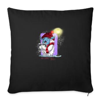 Freddy's old school tweet - Throw Pillow Cover 17.5” x 17.5” - black - Front