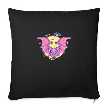 Kawaii Bat Pastel Goth - Throw Pillow Cover 17.5” x 17.5” - black - Front