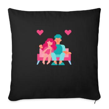 Together Forever - Throw Pillow Cover 17.5” x 17.5” - black - Front