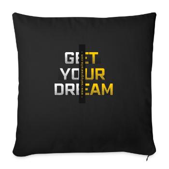 dreams - Throw Pillow Cover 17.5” x 17.5” - black - Front