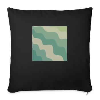 Camo Waves retro - Throw Pillow Cover 17.5” x 17.5” - black - Front