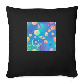 Galaxy nebula art - Throw Pillow Cover 17.5” x 17.5” - black - Front