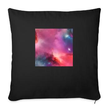 Galaxy nebula abstract design - Throw Pillow Cover 17.5” x 17.5” - black - Front