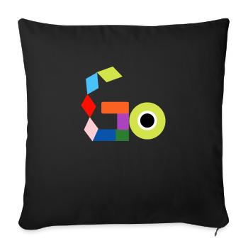 Go - Throw Pillow Cover 17.5” x 17.5” - black - Front