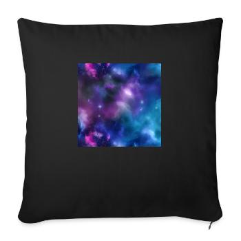 Galaxy nebula abstract design - Throw Pillow Cover 17.5” x 17.5” - black - Front