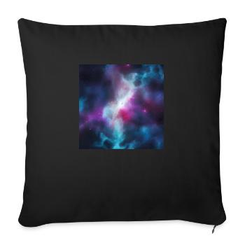 Galaxy nebula abstract design - Throw Pillow Cover 17.5” x 17.5” - black - Front