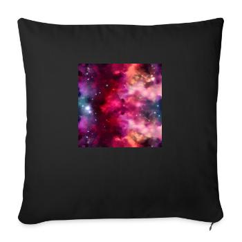 Galaxy nebula abstract design - Throw Pillow Cover 17.5” x 17.5” - black - Front