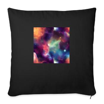 Galaxy nebula abstract design - Throw Pillow Cover 17.5” x 17.5” - black - Front