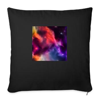 Galaxy nebula abstract design - Throw Pillow Cover 17.5” x 17.5” - black - Front