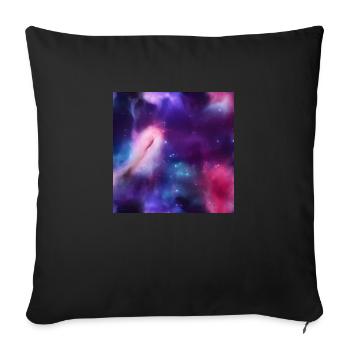 Galaxy nebula abstract design - Throw Pillow Cover 17.5” x 17.5” - black - Front