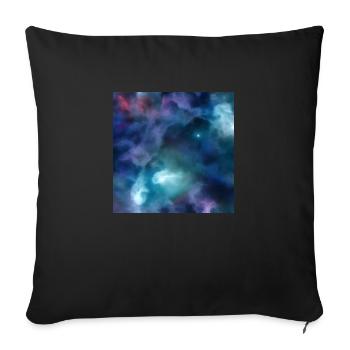 Galaxy nebula abstract design - Throw Pillow Cover 17.5” x 17.5” - black - Front