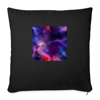 Galaxy nebula abstract design - Throw Pillow Cover 17.5” x 17.5” - black - Front