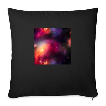 Galaxy nebula abstract design - Throw Pillow Cover 17.5” x 17.5” - black - Front