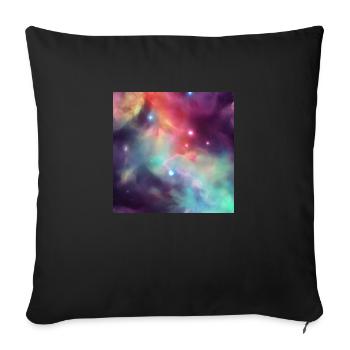 Galaxy nebula abstract design - Throw Pillow Cover 17.5” x 17.5” - black - Front