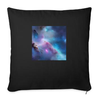 Galaxy nebula abstract design - Throw Pillow Cover 17.5” x 17.5” - black - Front